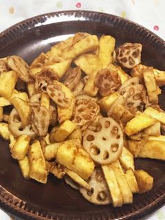 さつまいも れんこん甘辛炒め-レシピのメイン写真