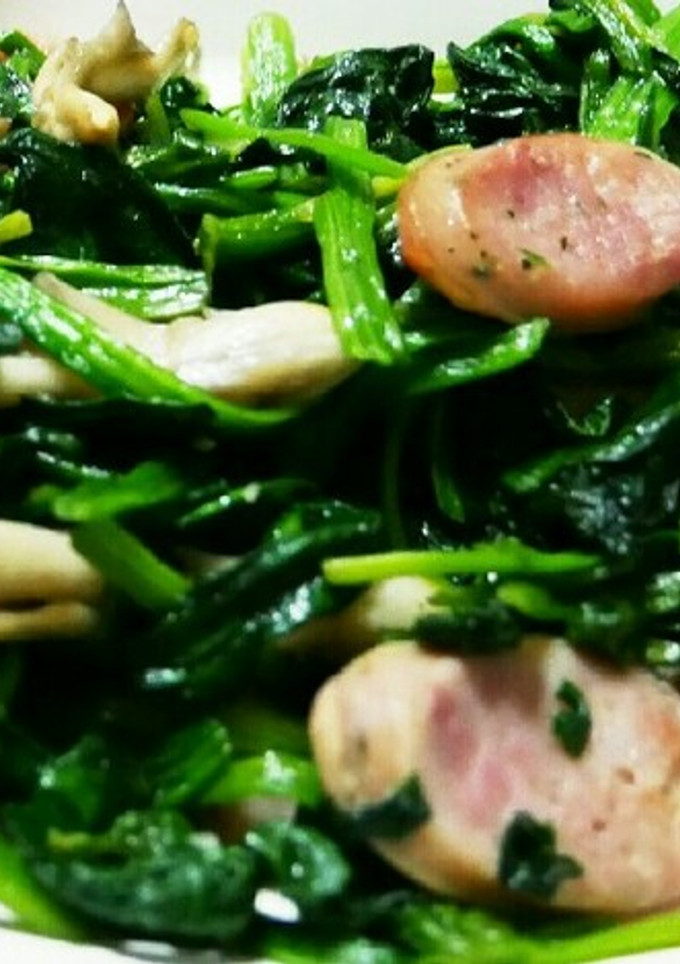 ほうれん草と舞茸とウインナーの中華炒め-レシピのメイン写真