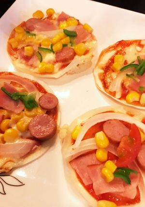 餃子の皮ピザ　ホットプレートの温度設定-レシピのメイン写真