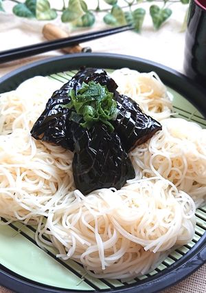 簡単シンプル揚げなすのつけそうめん-レシピのメイン写真
