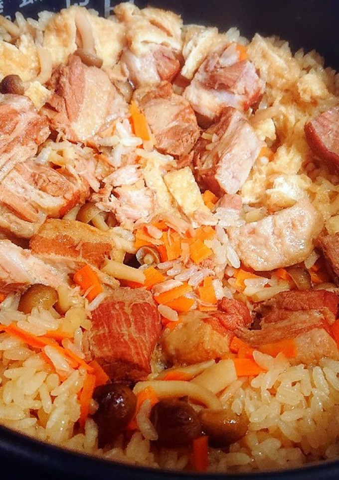簡単で美味しい♪豚の角煮で炊き込みご飯♡-レシピのメイン写真