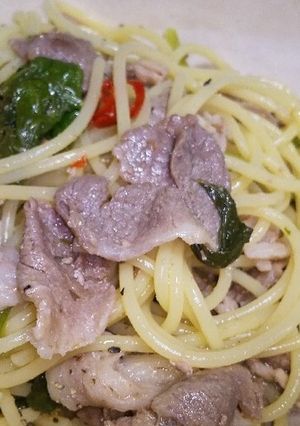 豚肉と小松菜のペペロンチーノ☆-レシピのメイン写真