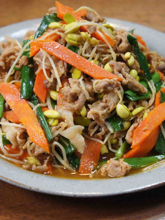 豆もやしと豚肉の旨辛炒め-レシピのメイン写真
