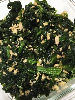 ほうれん草のそぼろ炒め-レシピのメイン写真