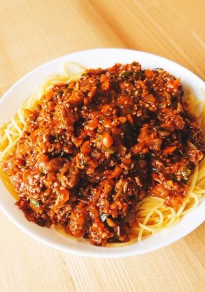 ミートソース風カレーパスタ-レシピのメイン写真