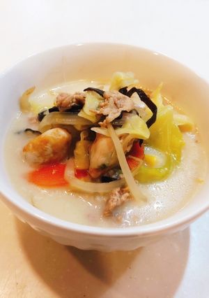 お野菜タップリ！豚骨スープ　糖質オフ-レシピのメイン写真