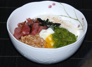 きはだまぐろの生姜こんぶ和えやまかけ丼♪-レシピのメイン写真