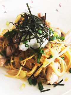 鶏肉と新玉ねぎの和風パスタ〜柚子風味〜-レシピのメイン写真