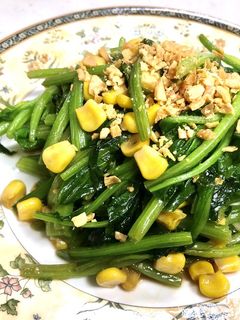 ほうれん草とコーンのバター醤油炒め-レシピのメイン写真