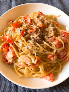 時短。簡単。美味。ツナマヨトマトパスタ-レシピのメイン写真