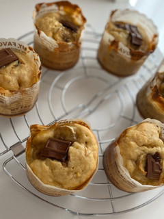 混ぜて焼くだけ!チョコバナナマフィン-レシピのメイン写真