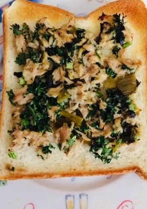 中学生が作ったトースト2 高菜ツナパセリ-レシピのメイン写真