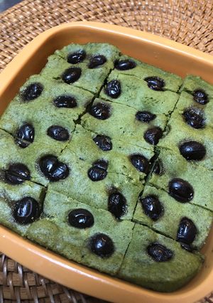 レンジで簡単★ 黒豆リメイク　米粉ケーキ-レシピのメイン写真