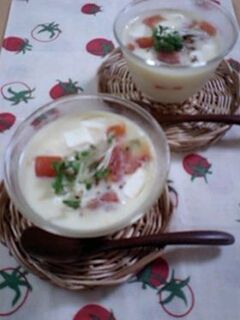 トマトとクリームチーズの冷茶碗蒸し-レシピのメイン写真