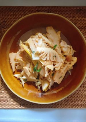 大葉の香り！竹の子のめんつゆバター炒め-レシピのメイン写真