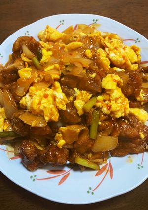 鶏肉とスクランブルエッグの甘辛炒め-レシピのメイン写真