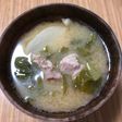かぶと鶏肉の味噌汁