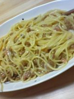 納豆と梅肉のパスタ-レシピのメイン写真