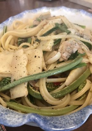 タケノコと山菜のボンゴレスパゲティー-レシピのメイン写真