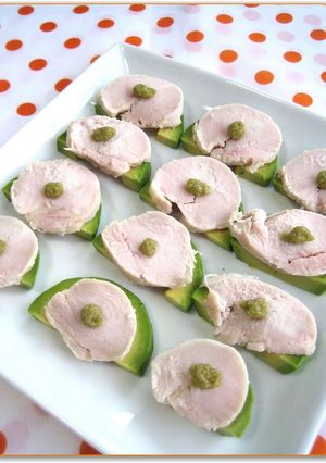 ☆鶏ハムとアボカドをわさび醤油で♪-レシピのメイン写真