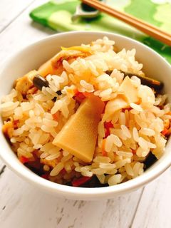 炊飯器で絶品!筍と山菜のおこわ-レシピのメイン写真