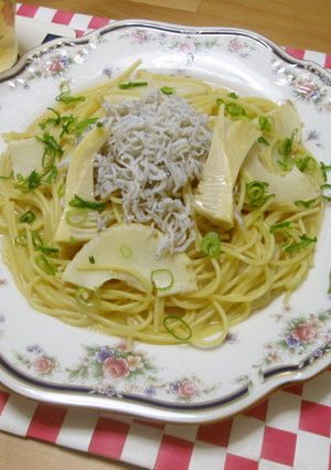 ワンポットで!筍としらすの梅昆布茶パスタ-レシピのメイン写真