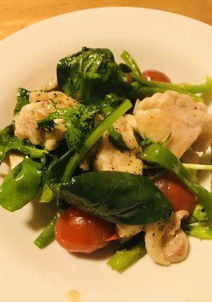 鶏肉のみりん焼き&生野菜のサッと炒め-レシピのメイン写真