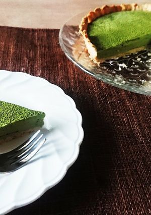濃厚♪抹茶レアチーズタルト生クリ砂糖なし-レシピのメイン写真