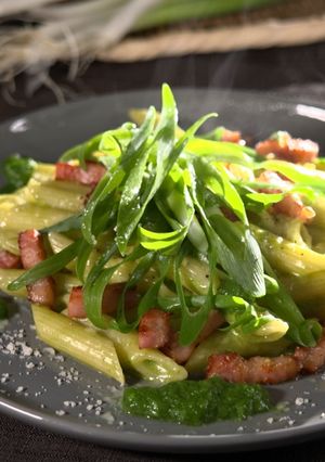 一遍ねぎボナーラ【食遺産】-レシピのメイン写真