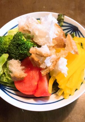 残りもののバゲット→簡単クルトンへ！-レシピのメイン写真