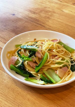 簡単ランチ！小松菜とハムの和風パスタ-レシピのメイン写真