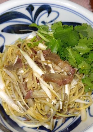 市販のラーメンで叉焼とネギのあえそば-レシピのメイン写真