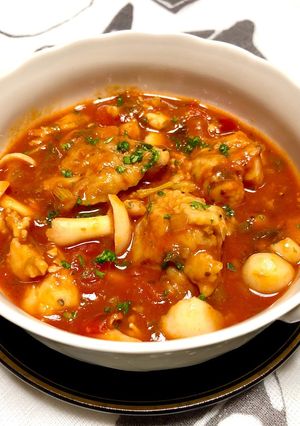 鶏モモ肉としめじのトマト煮込み-レシピのメイン写真