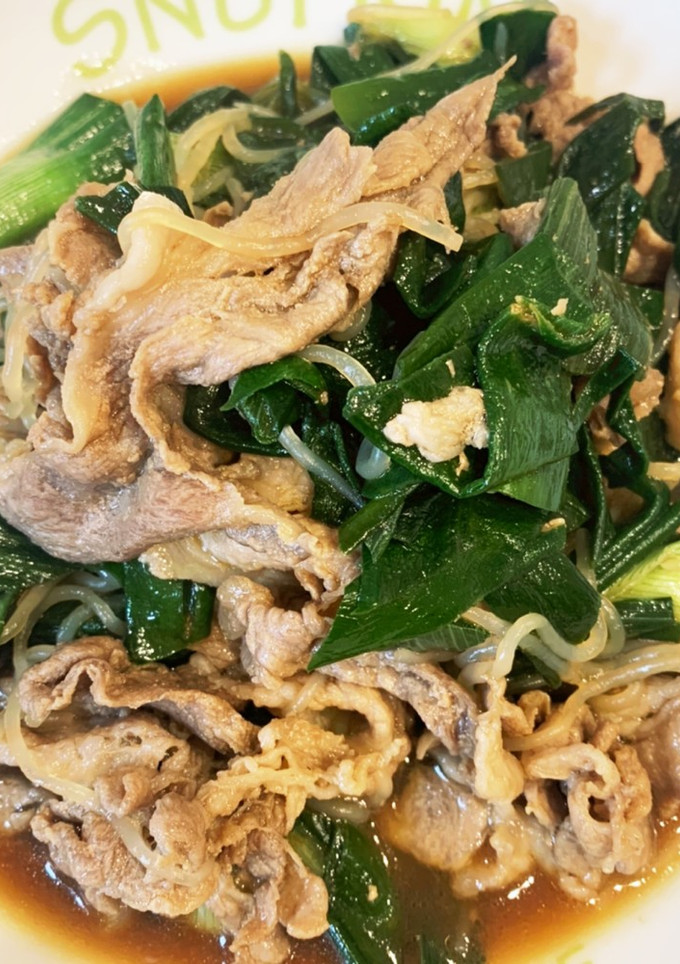 新玉ねぎの葉と豚肉のすき焼き風-レシピのメイン写真