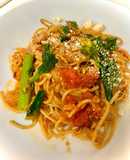 サバとトマトソースの全粒粉パスタ