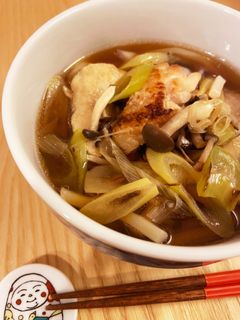 鶏とネギときのこのあったか♡おうどん-レシピのメイン写真
