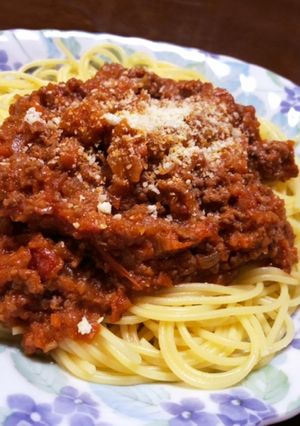 赤ワイン効かせたミートソースパスタ-レシピのメイン写真