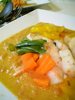 白身魚・温野菜のイエローカレーソース-レシピのメイン写真