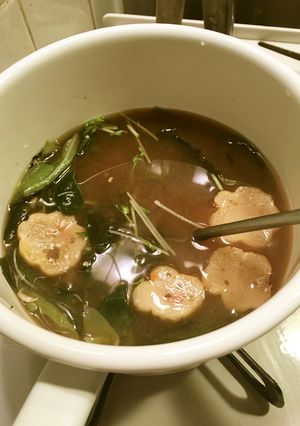 小３作簡単花麩のお味噌汁 ( *´艸`)-レシピのメイン写真