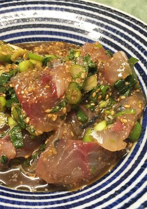 胡麻たっぷり鯵のりゅうきゅう-レシピのメイン写真