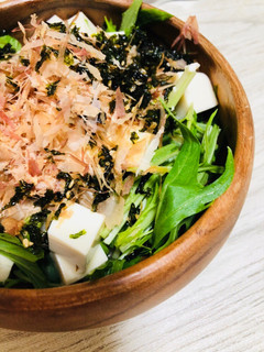 水菜と豆腐と韓国海苔のサラダ☆-レシピのメイン写真