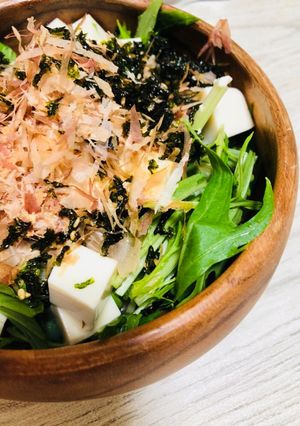 水菜と豆腐と韓国海苔のサラダ☆-レシピのメイン写真