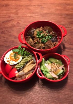 お弁当・51のんべぇヒロ③マーボーナス丼-レシピのメイン写真