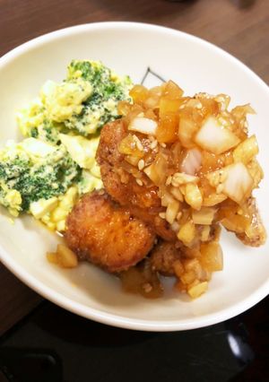 唐揚げ 玉ねぎポン酢 (油淋鶏風)-レシピのメイン写真