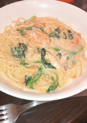 鮭とほうれん草のクリームパスタ☆-レシピのメイン写真