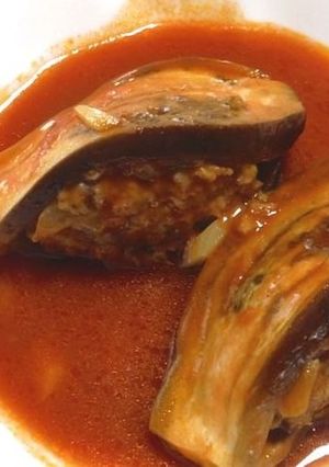 ナスのひき肉詰めのトマトソース煮込み-レシピのメイン写真