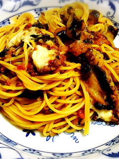 ナスとほうれん草のミートソーススパゲティ-レシピのメイン写真