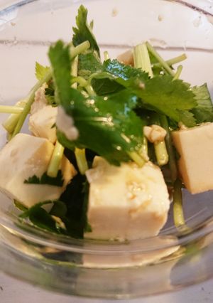 スピード簡単☆三つ葉と豆腐のこく旨サラダ-レシピのメイン写真