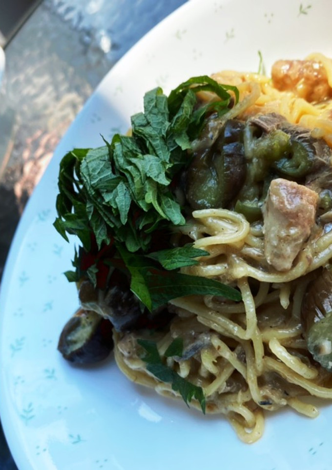 サバ缶とナスの和風パスタ-レシピのメイン写真