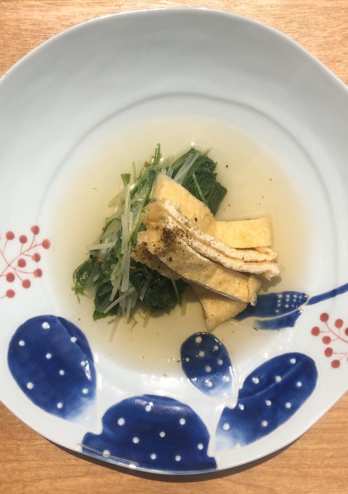 【簡単】水菜とおあげのおひたし-レシピのメイン写真